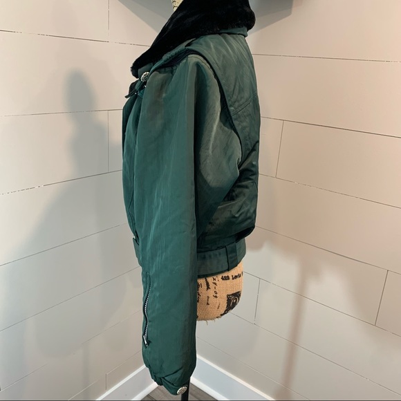 NILS Ski Snowboard Jacket Vintage Skiwear Size 12 Removable Fur Collar Sleeves - Picture 2 of 14
